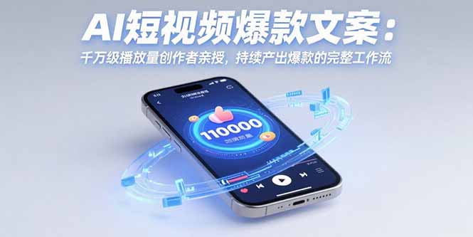 AI短视频爆款文案：千万级播放量创作者亲授，持续产出爆款的完整工作流-网创吧