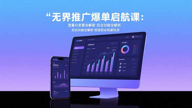 无界推广爆单启航课：流量分发算法解密 后台功能全解析 投放前必知避坑点-网创吧