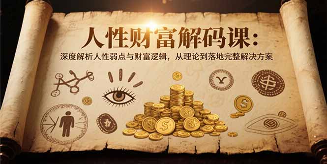 人性财富解码课6.0：深度解析人性弱点与财富逻辑，理论到落地完整解决方案-网创吧