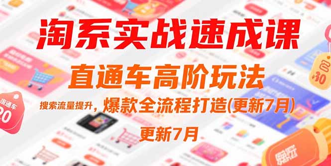 淘系实战速成课，直通车高阶玩法，搜索流量提升，爆款全流程打造(更新7月-网创吧