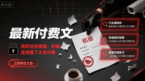 最新付费文：我的这些提醒，的确是透露了太多内幕-网创吧