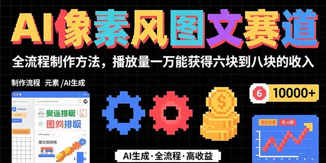 AI像素风图文赛道：全流程制作方法，播放量一万能获得6块到8块的收入-网创吧