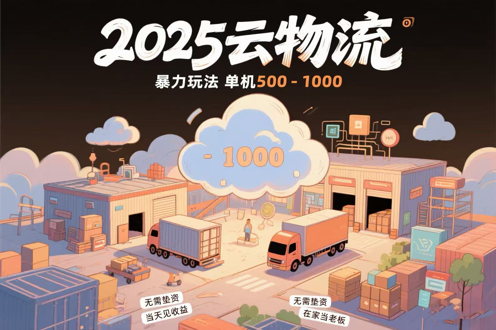 云物流赚差价，项目纯利润500~1000，无需垫资，当天到账。不需要有车，…-网创吧