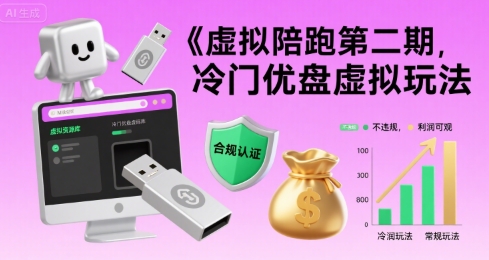 虚拟陪跑第二期，冷门优盘虚拟玩法，不违规，利润可观-网创吧