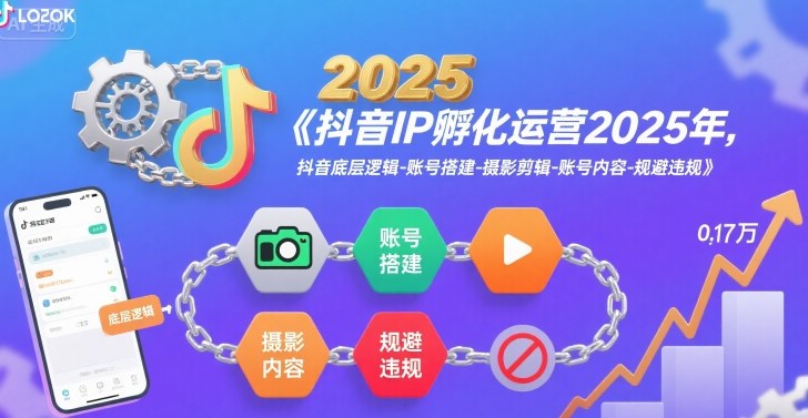抖音IP孵化运营2025年，抖音底层逻辑-账号搭建-摄影剪辑-账号内容-规避违规-网创吧