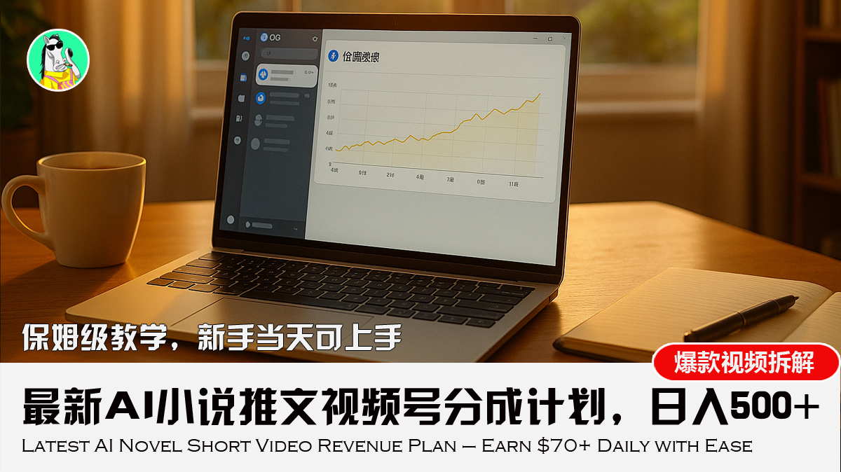 最新AI小说推文视频号分成计划，新手小白也能当天日入500+教程-网创吧