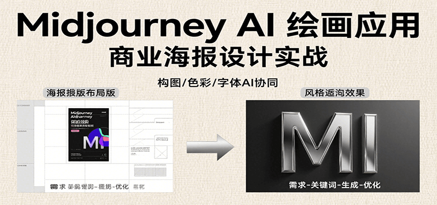 Midjourney AI绘画应用，关键词指令解析、漫画头像制作、海报设计、3D人物生成等-网创吧