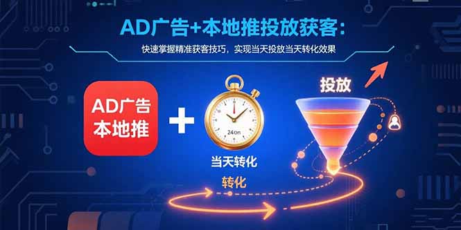 AD广告+本地推投放获客：快速掌握精准获客技巧，实现当天投放当天转化效果-网创吧