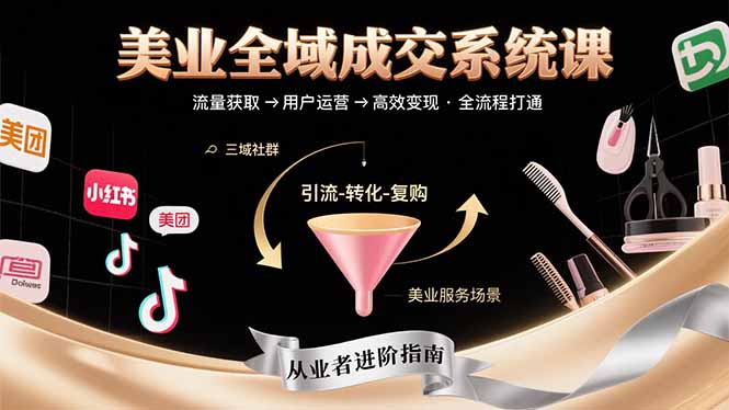 美业全域成交系统课程：帮助美业从业者打通从流量获取到高效变现全流程-网创吧