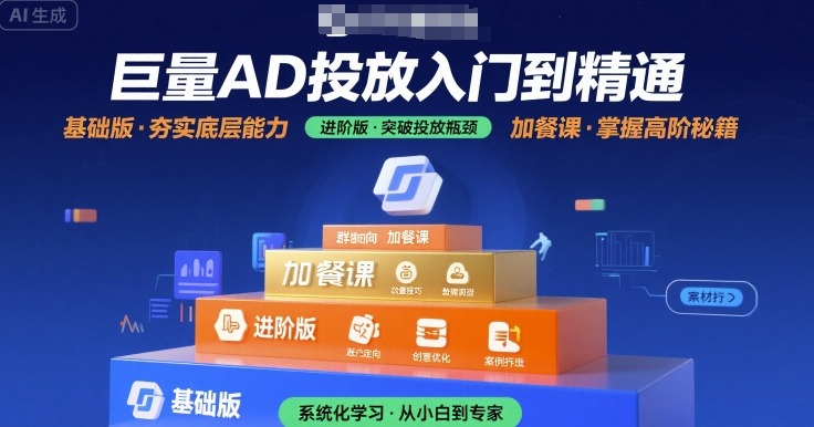 巨量AD投放入门到精通，基础版+进阶版+加餐课-网创吧