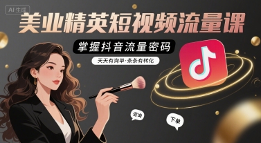 美业精英短视频流量课，掌握抖音流量密码，天天有询单，条条有转化-网创吧