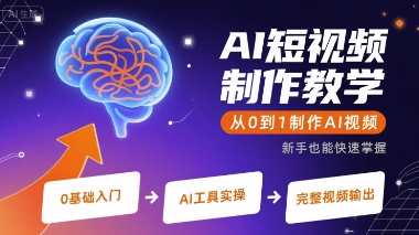 AI短视频制作教学，从0到1制作AI视频-网创吧