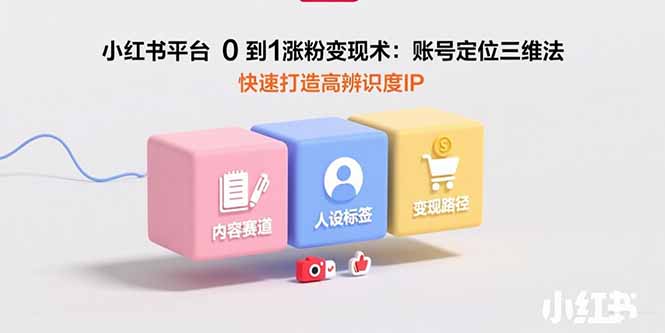 小红书平台0到1涨粉变现术：账号定位三维法，快速打造高辨识度IP-网创吧