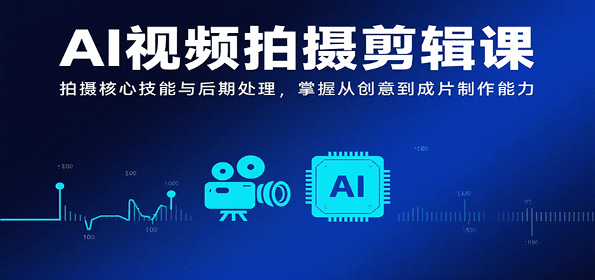 AI视频拍摄剪辑课，拍摄核心技能与后期处理，掌握从创意到成片制作能力-网创吧