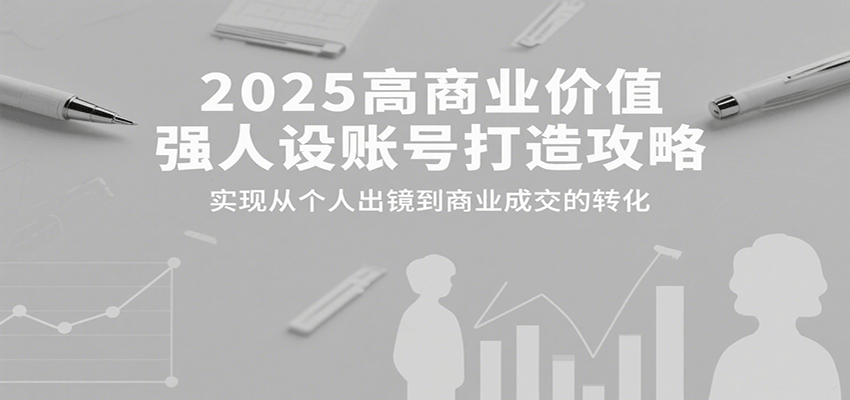 2025高商业价值强人设账号打造攻略，实现从个人出镜到商业成交的转化-网创吧