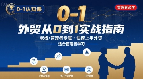 外贸如何快速0-1认知课-适合内贸转外贸的老板，管理者学习-网创吧