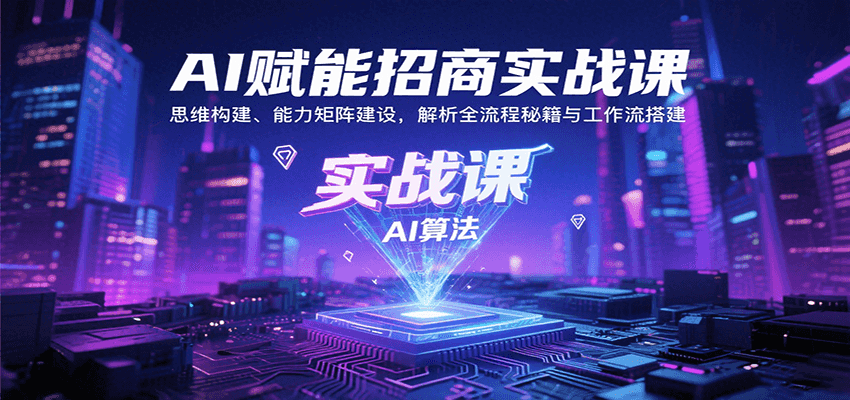 AI赋能招商实战课：思维构建、能力矩阵建设，解析全流程秘籍与工作流搭建-网创吧