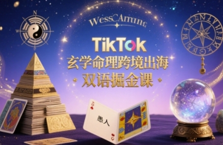 TikTok玄学命理跨境出海双语掘金课，手把手教你用命理知识精准直击海外用户痛点-网创吧