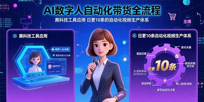 AI数字人自动化带货全流程：黑科技工具应用 日更10条的自动化视频生产体系-网创吧