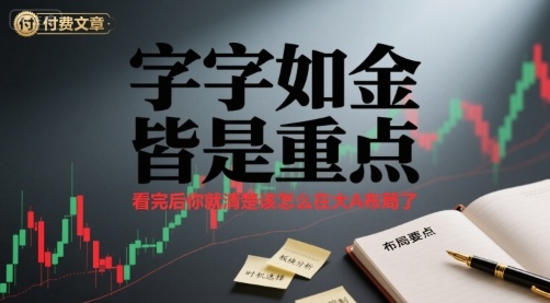 付费文章：字字如金 皆是重点， 看完后 你就清楚该怎么在大A布局了-网创吧