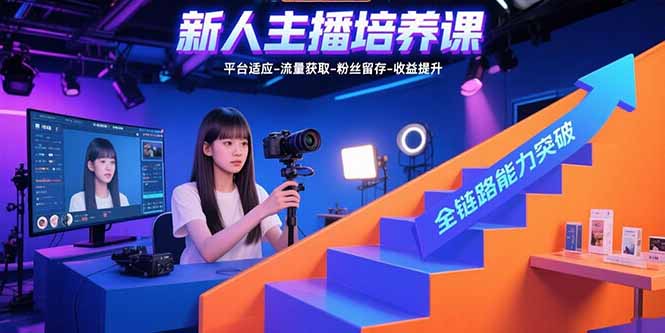 新人主播培养课：平台适应-流量获取-粉丝留存-收益提升 全链路能力突破-网创吧