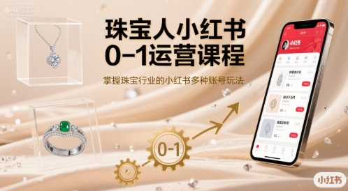 珠宝人小红书0-1运营课程，掌握珠宝行业的小红书多种账号玩法-网创吧