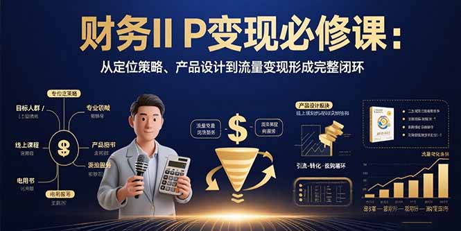 财务IP变现必修课：从定位策略、产品设计到流量变现形成完整闭环-网创吧