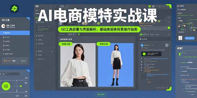 AI电商模特实战课，SD工具部署与界面解析，基础换装换背景操作指南-网创吧