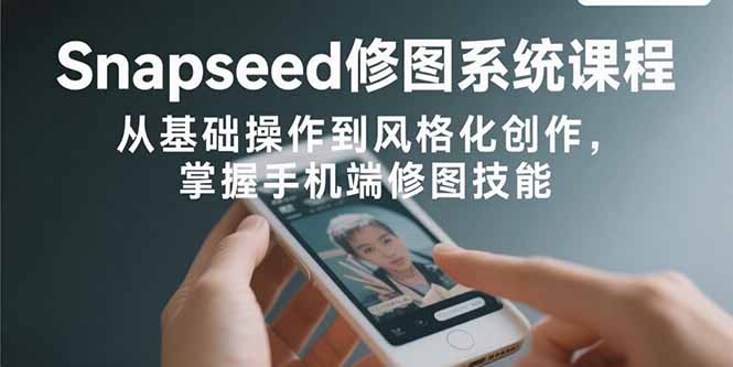 Snapseed修图系统课程：从基础操作到风格化创作，掌握手机端修图技能-网创吧