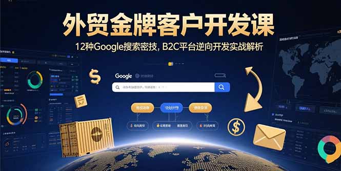 外贸金牌客户开发课，12种Google搜索密技，B2C平台逆向开发实战解析-网创吧