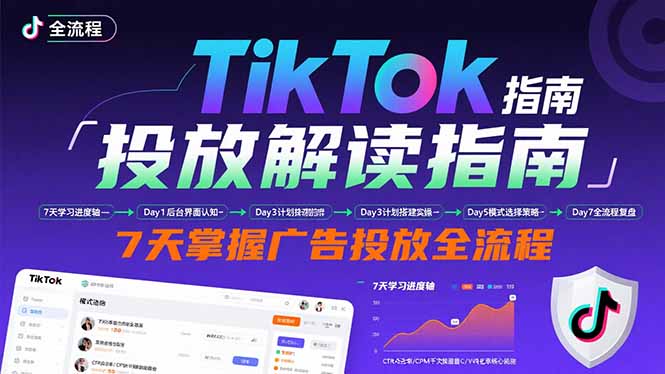 TikTok投放解读指南：后台操作/计划建立/模式选择，7天掌握广告投放全流程-网创吧