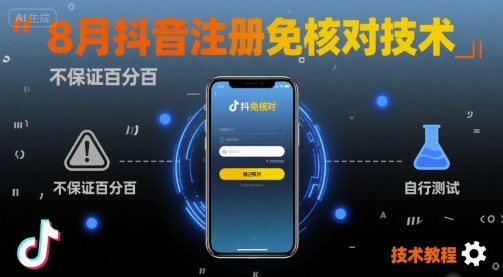 8月抖音注册免核对技术，不保证百分百，自测-网创吧