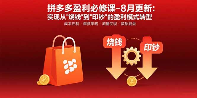 拼多多盈利必修课-8月更新：突破运营瓶颈 实现从烧钱到印钞的盈利模式转型-网创吧