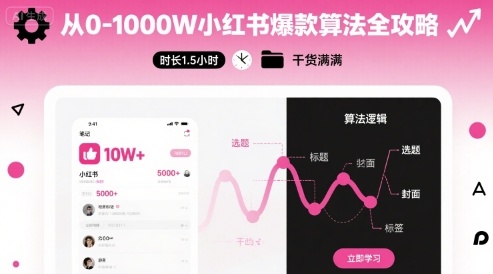 从0-1000W小红书爆款算法全攻略，时长1.5小时，干货满满-网创吧