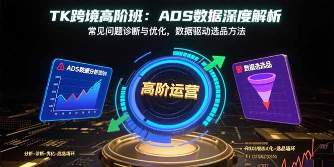 TK跨境高阶班：ADS数据深度解析，常见问题诊断与优化，数据驱动选品方法-网创吧