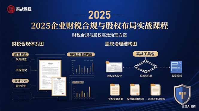 2025企业财税合规与股权布局的实战课程：财税合规与股权高效治理方案-网创吧