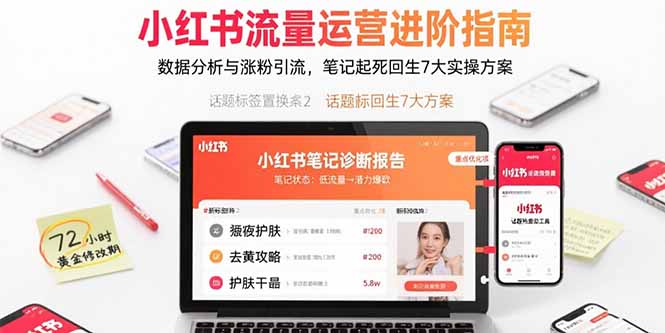 小红书流量运营进阶指南，数据分析与涨粉引流，笔记起死回生7大实操方案-网创吧
