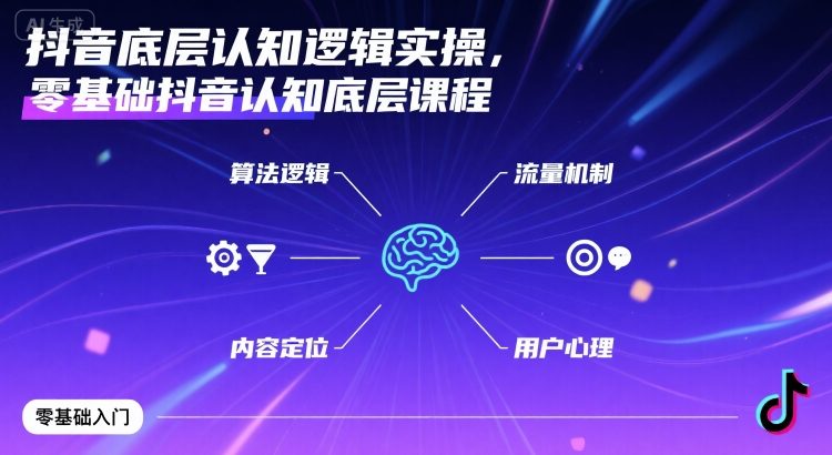抖音底层认知逻辑实操，零基础抖音认知底层课程-网创吧