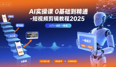 AI实操课0基础到精通-短视频剪辑教程2025-网创吧