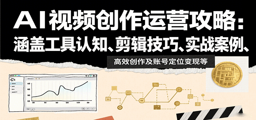 AI视频创作运营攻略：涵盖工具认知、剪辑技巧、实战案例、高效创作及账号定位变现等-网创吧