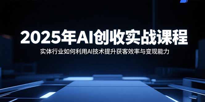 2025年AI创收实战课程：实体行业如何利用AI技术提升获客效率与变现能力-网创吧