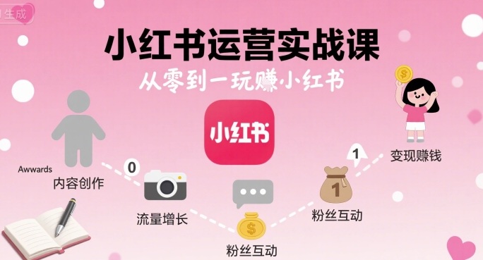 小红书运营实战课，从零到一玩賺小红书-网创吧