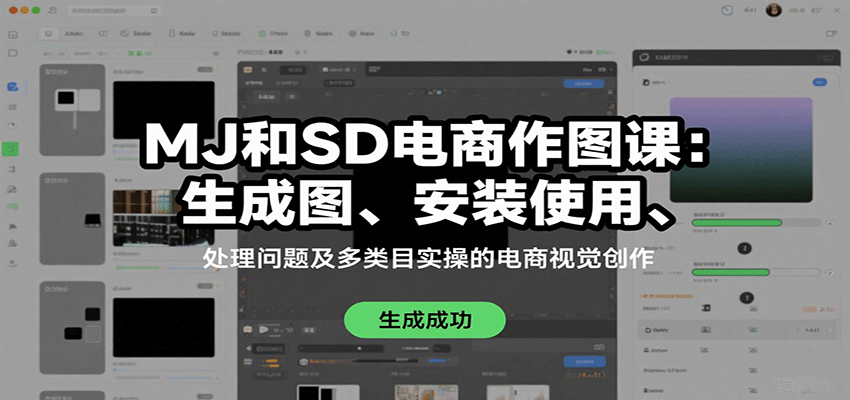 MJ和SD电商作图课：生成图、安装使用、处理问题及多类目实操的电商视觉创作-网创吧
