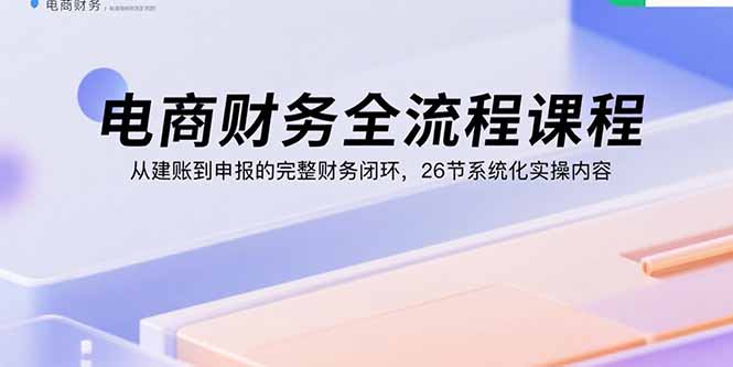 电商财务全流程课程：从建账到申报的完整财务闭环，26节系统化实操内容-网创吧