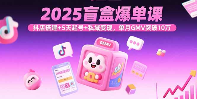 2025盲盒爆单课，抖店搭建+5天起号+私域变现，单月GMV突破10万-网创吧