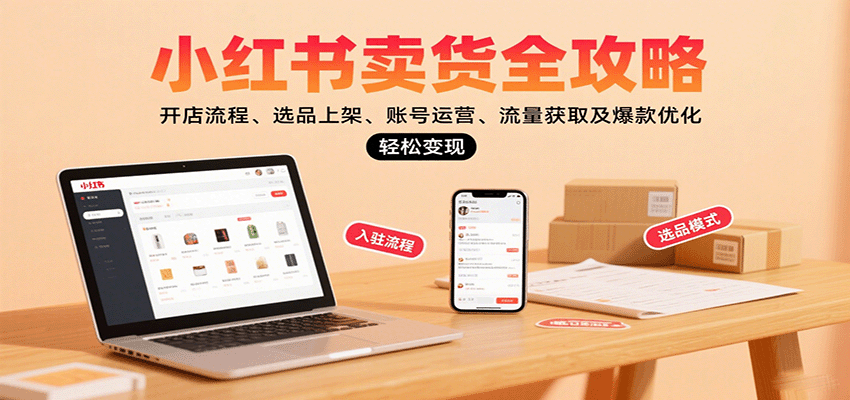 小红书卖货全攻略：开店流程、选品上架、账号运营、流量获取及爆款优化，轻松变现-网创吧