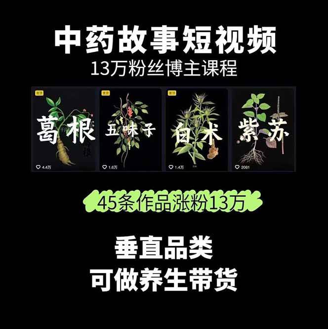 图片[2]-中药文化赛道：溯源故事开发，AI工具实战，平台运营，全方位解锁中医流量变现新路径-网创吧