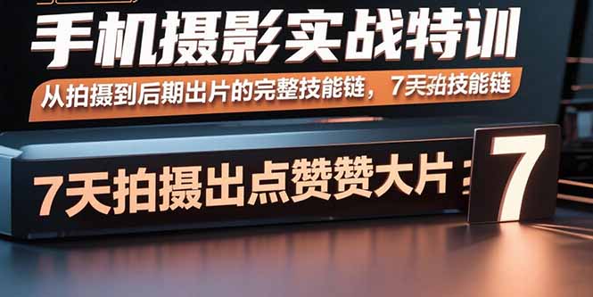 手机摄影实战特训，从拍摄到后期出片的完整技能链，7天拍出点赞大片-网创吧