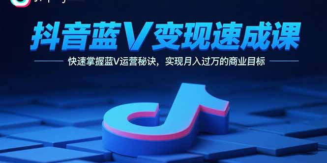 抖音蓝V变现速成课，快速掌握蓝V运营秘诀，实现月入过万的商业目标-网创吧