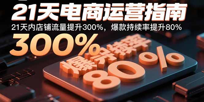 21天电商运营指南：21天内店铺流量提升300%，爆款持续率提升80%-网创吧